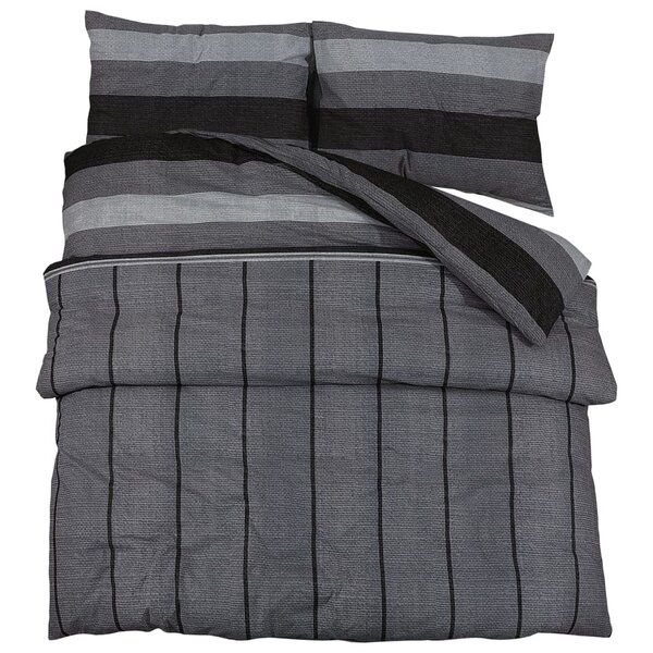 vidaXL Ensemble de housse de couette gris foncé 155x220 cm Coton