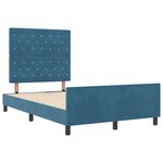 Lit vidaXL Bleu foncé 120x200 cm Velours