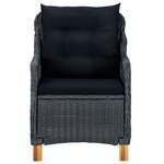 vidaXL Salon de jardin 3 Pièces avec coussins résine tressée gris foncé