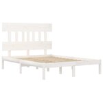 vidaXL Cadre de lit Blanc Bois massif 160x200 cm