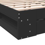 vidaXL Cadre de lit avec tiroirs sans matelas noir 140x190 cm