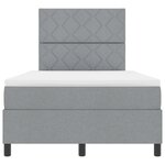 vidaXL Lit avec sommier avec matelas & lumière LED Gris clair 120x190 cm Tissu