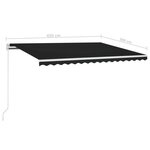 vidaXL Auvent manuel rétractable avec LED 450x300 cm Anthracite