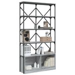 vidaXL Bibliothèque sonoma gris 100x26x180 cm bois ingénierie et métal