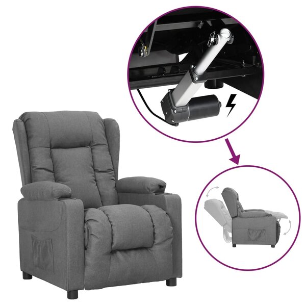 vidaXL Fauteuil Gris clair Tissu