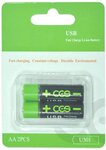 Ovegna U501 : Piles AA légères, en Lithium-ION (Non NiMH, Non alcalines), 1850mWh, 1200 mAh, Rechargeables par entrée USB, en 90 Minutes, 1000 Fois, indicateur de Charge, pour Vos Besoins Quotidiens