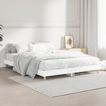 vidaXL Cadre de lit blanc 135x190 cm bois d'ingénierie