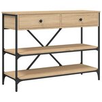 vidaXL Table console avec tiroirs et étagères chêne sonoma