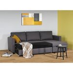 Canapé d'angle convertible réversible 3 places - Tissu gris - Contemporain - L 222 x P 150 x H 86 cm - CATS