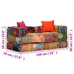 vidaXL Pouf modulaire à 2 places Patchwork Tissu