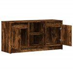 vidaXL Meuble TV avec LED chêne fumé 100x34x50 cm bois d'ingénierie