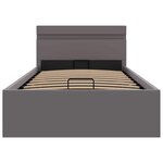 vidaXL Cadre de lit à rangement avec LED Gris Similicuir 100x200 cm