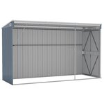 vidaXL Abri de jardin mural Gris 118x288x178 cm Acier galvanisé