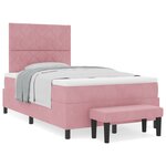 vidaXL Lit Box Spring avec Matelas & Banc Rose 120x200 cm Velours
