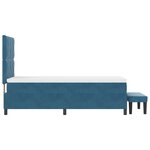 vidaXL Lit Box Spring avec Matelas & Banc Bleu Foncé 90x200 cm Velours