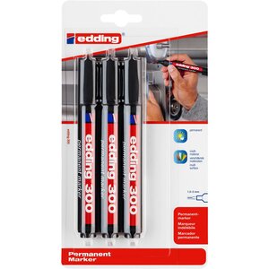 Marqueur Permanent 300 blister de 3 noir 1 5-3 mm EDDING
