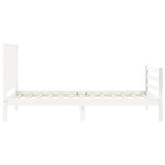 vidaXL Cadre de lit et tête de lit blanc 100x200 cm bois massif