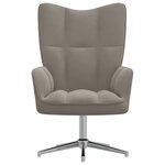 vidaXL Chaise de relaxation Gris clair Velours