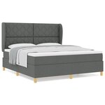 vidaXL Lit à box spring avec matelas - Gris foncé  180x200 cm  Tissu