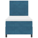 Lit box spring vidaXL avec matelas bleu foncé 100x200 cm velours
