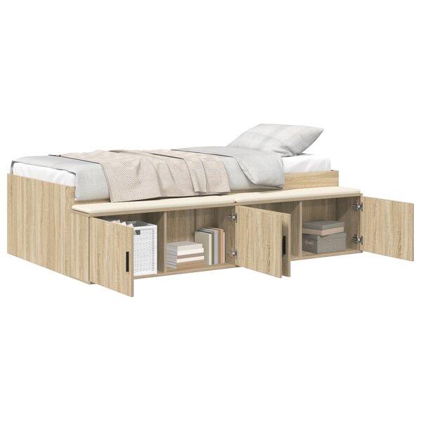 vidaXL Cadre de lit Chêne Sonoma 90x190 cm