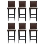 vidaXL Tabourets de bar lot de 6 marron foncé similicuir