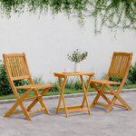 vidaXL Ensemble à manger de jardin pliable 3 Pièces bois d'acacia massif