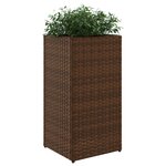 vidaXL Jardinière marron 30x30x60 cm résine tressée