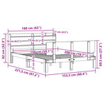 vidaXL Cadre de lit avec tête de lit blanc 150x200 cm bois pin massif