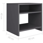vidaXL Tables de chevet 2 Pièces Gris 40x30x40 cm Bois d'ingénierie