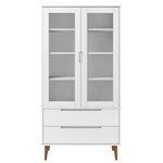 vidaXL Armoire à vitrine MOLDE Blanc 90x35x175 cm Bois de pin massif