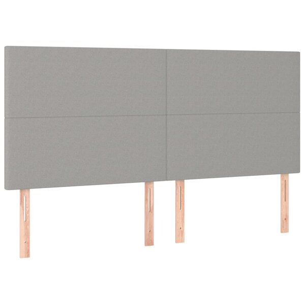 vidaXL Têtes de lit 4 Pièces Gris clair 100x5x78/88 cm Tissu