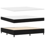 Lit à ressorts vidaXL avec matelas Noir 200x200 cm Tissu