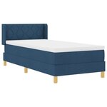 Lit Box Spring vidaXL avec Matelas Bleu 100x200 cm Tissu