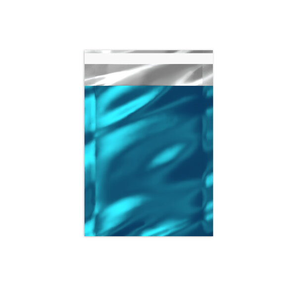 Lot de 100 sachet alu métallisé brillant bleu 162x114 mm (c6)