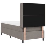 lit box spring vidaXL avec matelas et LED - taupe  100x200 cm en tissu