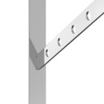 vidaXL Supports d'étagères 4 Pièces 40x2 5x25 cm argenté acier inoxydable