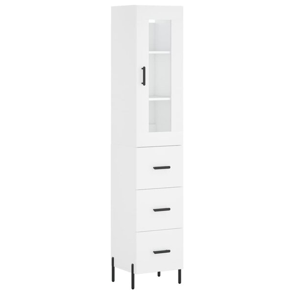vidaXL Buffet haut Blanc 34 5x34x180 cm Bois d'ingénierie