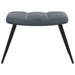 vidaXL Chaise de relaxation avec tabouret Gris foncé Velours