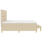 vidaXL Lit à Ressorts avec Matelas et Banc Crème 200x200 cm Tissu