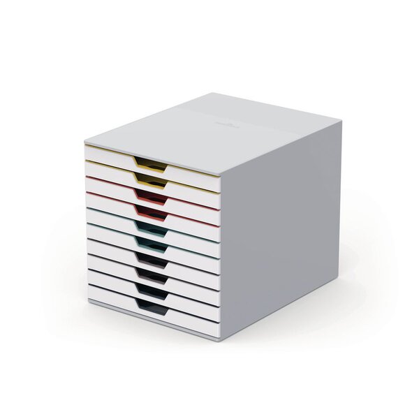Module de classement Varicolor 10 tiroirs - Gris / liserés multicolores