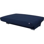 Banquette clic clac 3 places KYLIAN - Tissu bleu - 192 x 97 x 90 cm - Couchage 120 x 190 cm