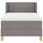 vidaXL Lit à ressort avec matelas en taupe - 100x200 cm en tissu