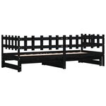 vidaXL Lit coulissant sans matelas noir 2x(80x200) cm Bois massif