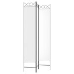 vidaXL Cloison de séparation 3 panneaux Blanc 120x220 cm Tissu