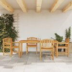 vidaXL Ensemble à manger de jardin 5Pièces Bois de teck massif