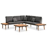 Salon de jardin meuble d'extérieur ensemble de mobilier 4 pièces avec coussins bois d'acacia solide 02_0016090