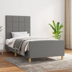vidaXL Cadre de lit sans matelas gris foncé 100x200 cm tissu