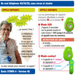 Le basic sympa 4G vert, téléphone portable senior SOS avec GPS. Débloqué