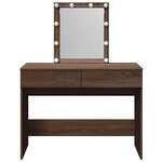 vidaXL Coiffeuse avec LED chêne marron 100x40x130 cm